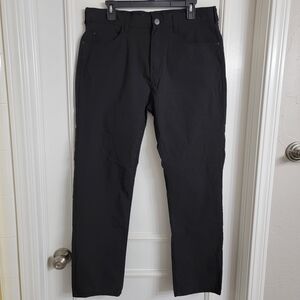 Denali Black Technical Stretch Straight Leg Pants. Elastic Wasit. Mens Sz-34/30